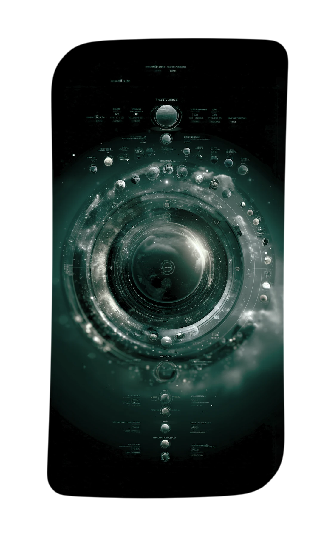 Minimalist smartphone device called Glyph in loading state, dark matte black chassis, screen showing abstract orange geometric boot animation with semi-transparent UI elements appearing, ambient orange glow, RISC-V branding lit, physical SIM slot detail, hardware kill-switch button orange, professional product photography, dark background with orange accent lighting, photorealistic, 8k, ultra detailed --ar 9:16 --v 6